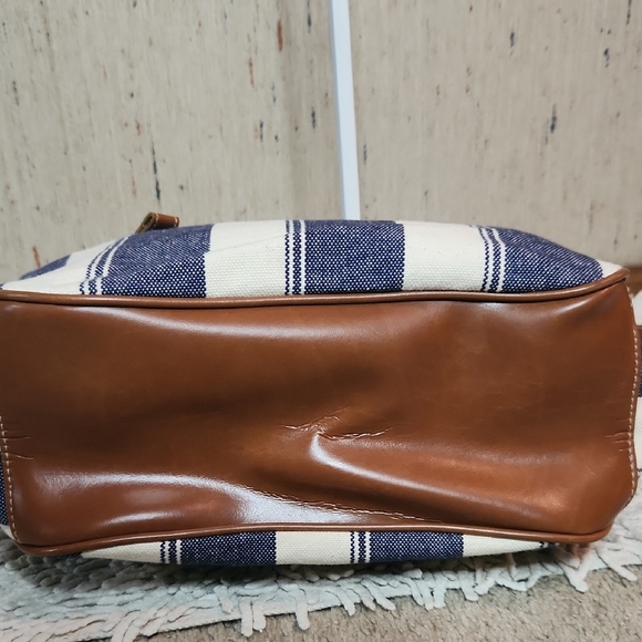 Capezio Blue and White Striped Crossbody Bag - Picture 8 of 9